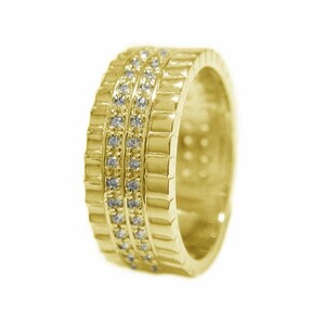 K18イエローゴールド 幅広ダイヤリング