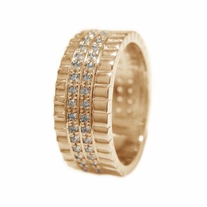 K18ピンクゴールド 幅広ダイヤリング