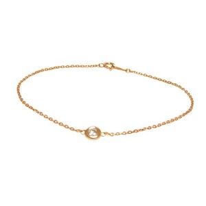 K18ピンクゴールド「一粒石」ダイヤチェーンブレスレット[0.10ct-3]