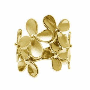 K18イエローゴールド「クローバー」幅広地金リング