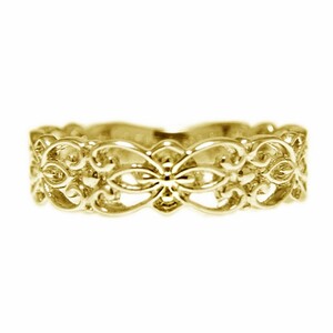 K18イエローゴールド「透かし柄」地金デザインリング