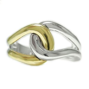 PT900/K18イエローゴールド「総無垢仕上げ」地金チェーンリング