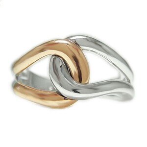 PT900/K18ピンクゴールド「総無垢仕上げ」地金チェーンリング