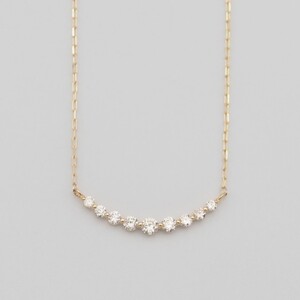 K18 0.1ct ダイヤモンド アーチペンダントネックレス