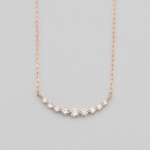 K18PG 0.1ct ダイヤモンド アーチペンダントネックレス