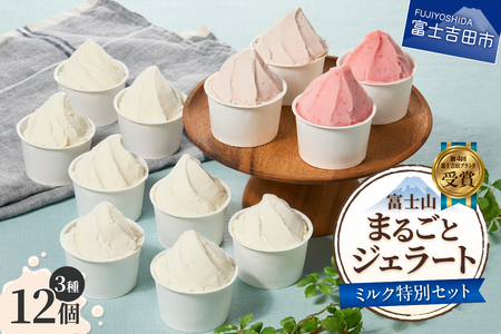 富士山まるごとジェラート ミルク特別セット ジェラート 氷菓子 スイーツ 夏いちご 詰め合わせ 山梨 富士吉田