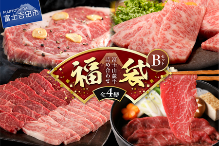 [福袋] 富士山麓牛 詰め合わせセットB 牛肉 ロースステーキ すき焼き 焼き肉