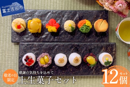 敬老の日 ギフト 上生菓子 12個セット 贈答用 箱入り [2025年9月11日発送予定] 和菓子 上生菓子 スイーツ ギフト 贈答 山梨 富士吉田