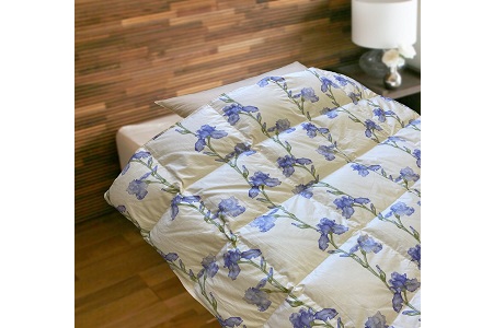 羽毛合掛け布団　アンフルール　ブルー　【ダブル】　（190ｃｍ×210ｃｍ）