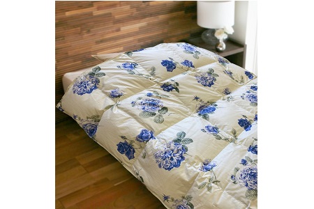 羽毛合掛け布団　ルイーズ　ブルー　【ダブル】　（190ｃｍ×210ｃｍ）