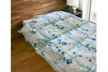 羽毛合掛け布団　ホターシャ　ブルー　【ダブル】　（190ｃｍ×210ｃｍ）