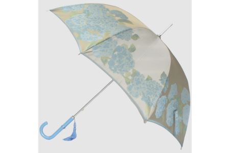 [槙田商店]晴雨兼用長傘 絵おり 紫陽花 ベージュ