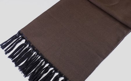郡内織物 絹紡ストール(シルク100%) ブラウン