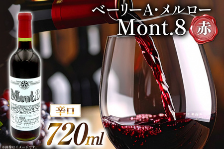ふるなび限定 Mont.8 ベーリーA・メルロー 赤ワイン 辛口 720ml 1本 Wine わいん お酒 酒 洋酒 赤 辛口 メルロー ミディアムボディ 能見園河西ワイナリー [まあめいく 山梨県 韮崎市 20745223]