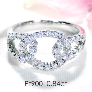 85-9-2 指輪 PT900 プラチナ リング ダイヤモンド 0.84ct 円形 サークル ダイヤ [f159-pt]