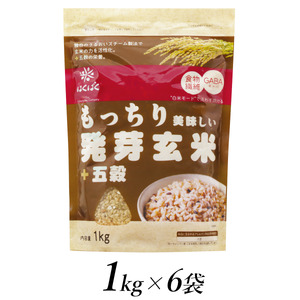 2.3-9-7はくばく もっちり美味しい発芽玄米+五穀 1kgx6個