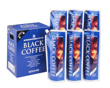[キャラバンコーヒー]南アルプスの天然水使用 ブラックコーヒー無糖 6本入