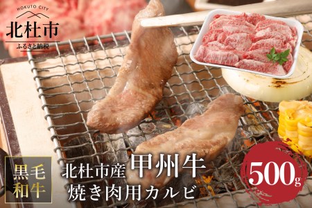 山梨県北杜市産 甲州牛 黒毛和牛 焼肉用カルビ(500g)