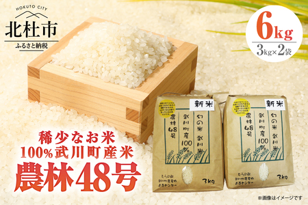 [令和6年度新米][令和6年度米]山梨最大の米処 北杜市武川町産 幻の米 農林48号3kg×2袋