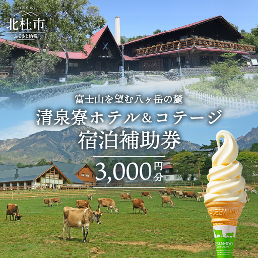 清泉寮 ホテル&コテージ 宿泊補助券 (3,000円分) [h111]