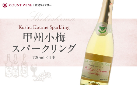 甲州小梅スパークリング 720ml 酸味と甘みのバランスの取れた甘口スパークリング 敷島醸造 ワイン わいん スパークリングワイン 山梨 甘口 小梅ワイン 国産ワイン 甲州 日本ワイン 梅ワイン 甲斐市