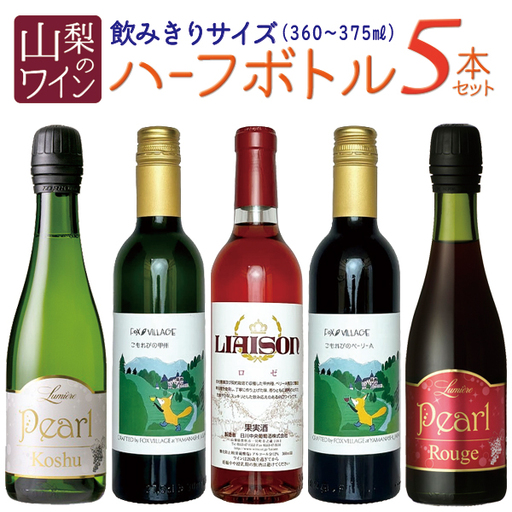 ハーフボトル飲みきりワイン5本セット 127-023