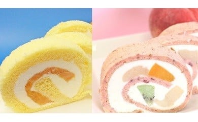 黄美娘&白桃 ロールケーキ ケーキ スイーツ フルーツケーキ 果物 もも 桃 [12月寄附の方は翌年発送となります]