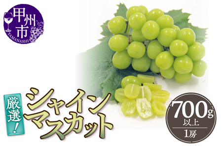 厳選!山梨県甲州市産 シャインマスカット 700g以上 1房[2024年発送](THR)A08-810[葡萄 ブドウ ぶどう 期間限定]