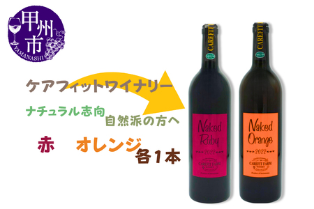 『農福連携』ケアフィットファームが贈るオレンジワインと赤ワイン2本セット(MG)C-687