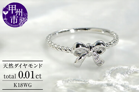 指輪 天然 ダイヤモンド SIクラス ねじりデザイン 小指[K18WG]r-125(KRP)G01-1410
