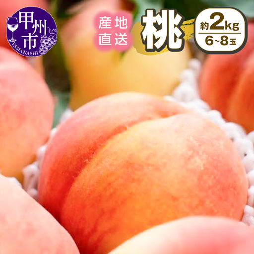 甲州市産 産地直送 桃 約2.0kg（6～8玉）【2026年発送】（SSI）B12-1830  桃 フルーツ