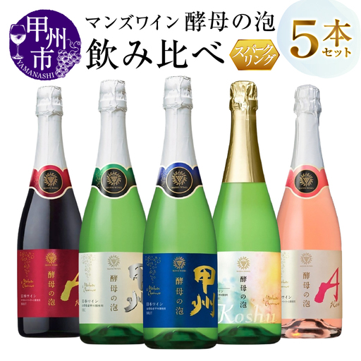 ワイン マンズワイン 飲み比べができるスパークリングワイン 赤 白 ロゼ5本セット（MG）E-627