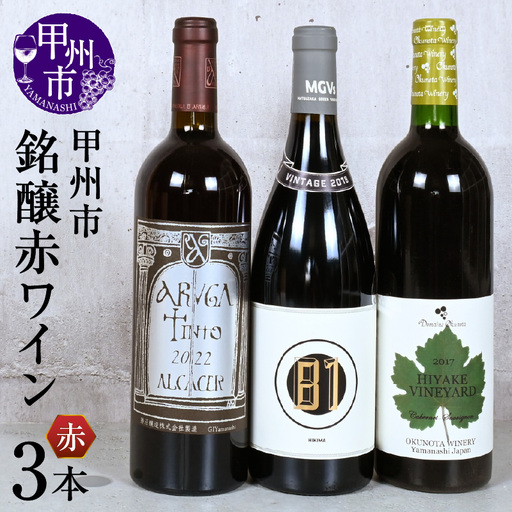 甲州市銘醸ワイン赤3本セット(KSB)J2-610