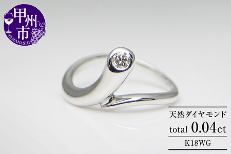 指輪 天然 ダイヤモンド 0.04ct ピンキー[K18ホワイトゴールド]r-06(KRP)G56-1410