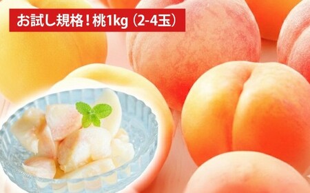 お試し規格! 桃 1kg (2〜4玉) もも モモ ピーチ 果物 フルーツ 山梨県産 国産 [2026年6月下旬〜8月下旬発送予定]