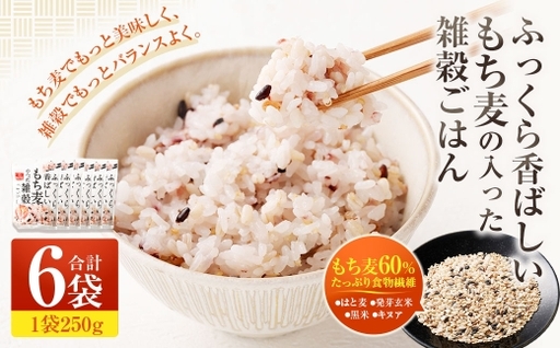 [はくばく]ふっくら香ばしいもち麦の入った雑穀ごはん 250g×6袋 雑穀 雑穀米 コメ 米 国産 ご飯 ごはん 雑穀ごはん もち麦 発芽玄米 キヌア はと麦
