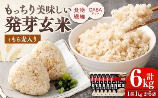 【はくばく】もっちり美味しい発芽玄米＋もち麦 1,000g×6袋 雑穀 雑穀米 コメ 米 国産 ご飯 ごはん 雑穀ごはん もち麦 食物繊維