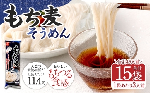 [はくばく]もち麦そうめん 270g×15袋 そうめん 素麺 麺類 麺 和食 食物繊維 もち麦ごはん もち麦