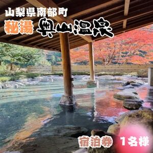 山梨県南部町秘湯「奥山温泉」宿泊券(1泊2食付き)1名様　6畳【1619595】