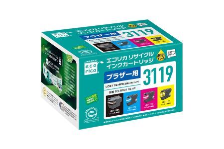 エコリカ【ブラザー用】 LC3119-4PK互換リサイクルインク　4色パック（型番：ECI-BR3119-4P） brother リサイクル インク 互換インク カートリッジ インクカートリッジ カラー オフィス用品 プリンター インク 山梨県 富士川町