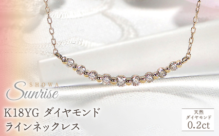 [0.2ct]K18YG ダイヤモンド ラインネックレス CSN00217-18Y  |山梨県 昭和町 ジュエリー アクセサリー ギフト プレゼント 贈り物 記念日 誕生日 カジュアル フォーマル オケージョン