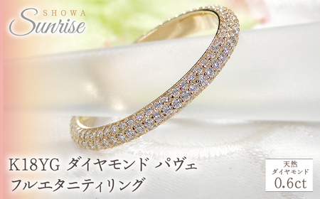 K18YG ダイヤモンド パヴェ フルエタニティ リング [0.6ct] CSR0388-18Y  |山梨県 昭和町 ジュエリー アクセサリー ギフト プレゼント 贈り物 記念日 誕生日 カジュアル フォーマル オケージョン