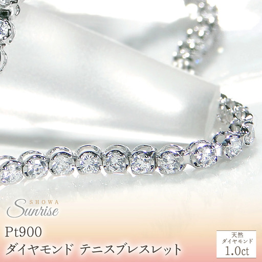 pt900[1.0ct]ダイヤモンド テニス ブレスレット CSBL00020-pt  