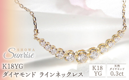 [0.3ct]K18YG ダイヤモンド ラインネックレス CSN00106-18Y SWAV011|ネックレス ダイヤモンド 18金 ダイヤ イエローゴールド ネックレス