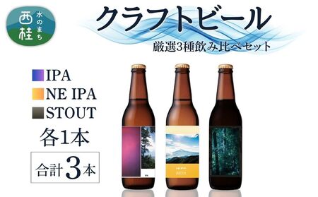 厳選 クラフトビール 3種 セット NEIPA IPA スタウト 各1本 合計3本 / 瓶ビール ビール 地ビール エール セット 詰め合わせ 飲み比べ 家飲み おすすめ 人気 天然水 ギフト 贈り物 父の日 お歳暮 送料無料[n0655-03_tpm]