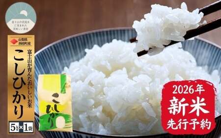 【2026年発送分先行予約】山梨県西桂町産コシヒカリ【精米】  国産 こしひかり  5キロ 2026年秋頃より順次発送予定【n0670-05_gou】