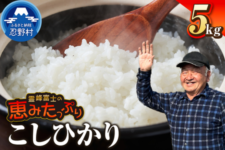 [令和7年産米][新米先行予約][数量限定]忍野村産こしひかり(5kg)