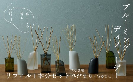 [暮らしの香り] ブルーミングディフューザー リフィル1本分セット(容器なし)人気香種(ひだまり)