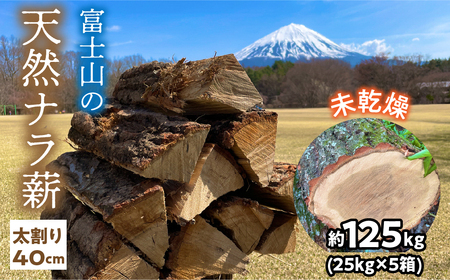 富士山の天然ナラ薪 太割り40cm 約125kg(25kg×5箱)