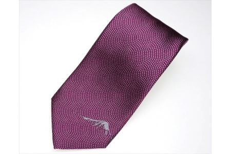 郡内織物「富士桜工房」シルクネクタイ鮫小紋・富士山 つつじ色